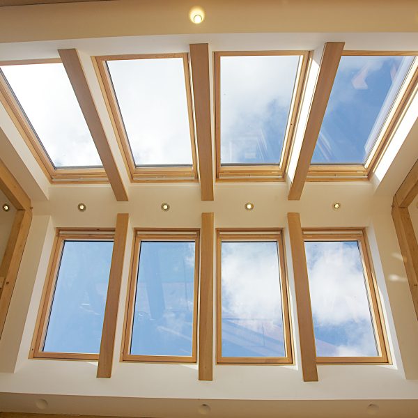 The Velux windows on both faces of the roof lets natural light flood in.